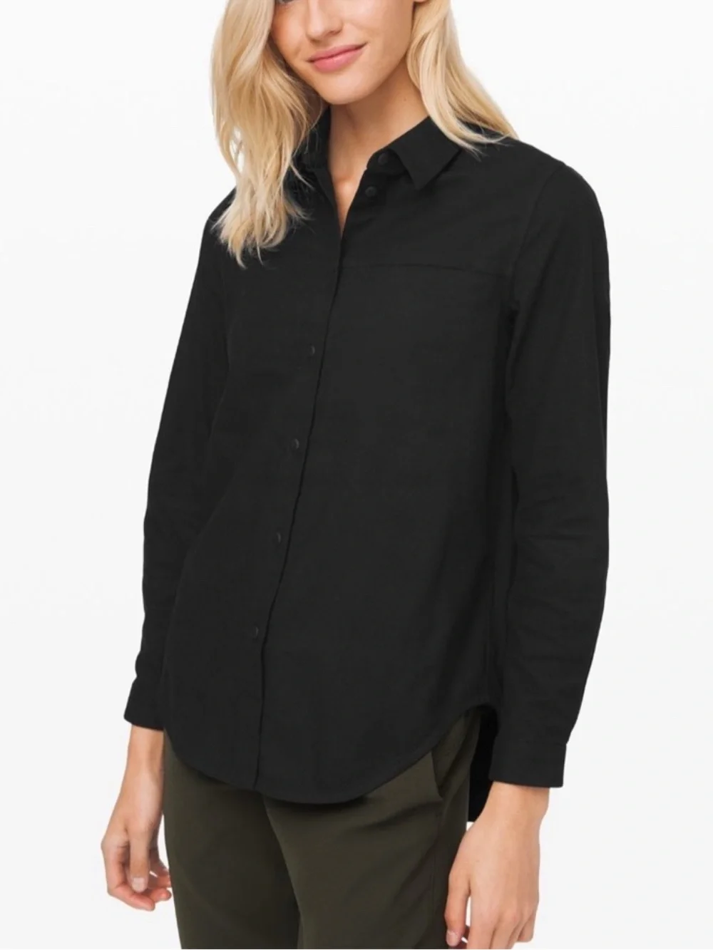 Lululemon Black Button-Up Shirt - Picture 1 of 7